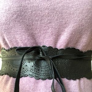 Seraphine leather obi waist maternity belt